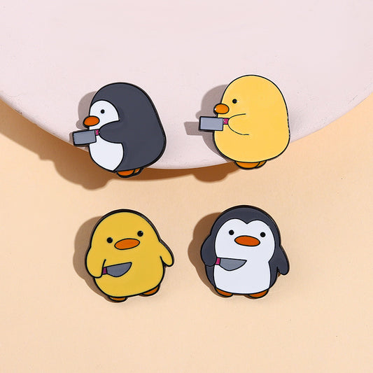 cute penguin duck alloy plating women's brooches